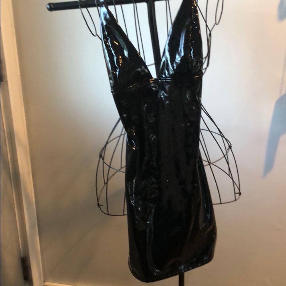 Pleather dress.